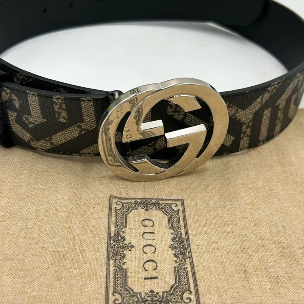 Men’s Gucci supreme GG, leather belt, size 110 cm/44 in made in Italy - Picture 2 of 6